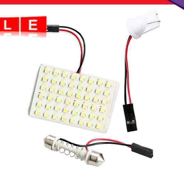 48 1206 SMD White Light Trim BA9S T10 Garland Hood 48 LED Indoor Car-B