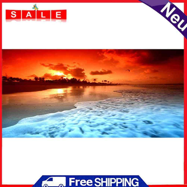 80x40cm 5D DIY Diamond Painting Waves Full Round Drill Wall Picture Home Decor