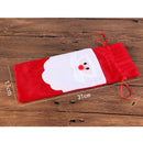 Home Wine Bottle Cover Bag Christmas Gift Elasticated Collar Red Santa Claus