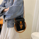 Fashion PU Women Handbags Top-handle Hit Color Small Crossbody Bags Female Purse