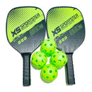 2pcs Pickle Paddles Rackets + 4 Balls Kits Portable Lightweight Sports Racquet