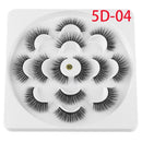 Long Resuable 5D Mink Hair False Eyelashes Eye Lashes Extension Thick Cross
