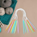 12 Pairs Plastic Change Head Circular Knitting Needle Ring Set DIY Woven Tool