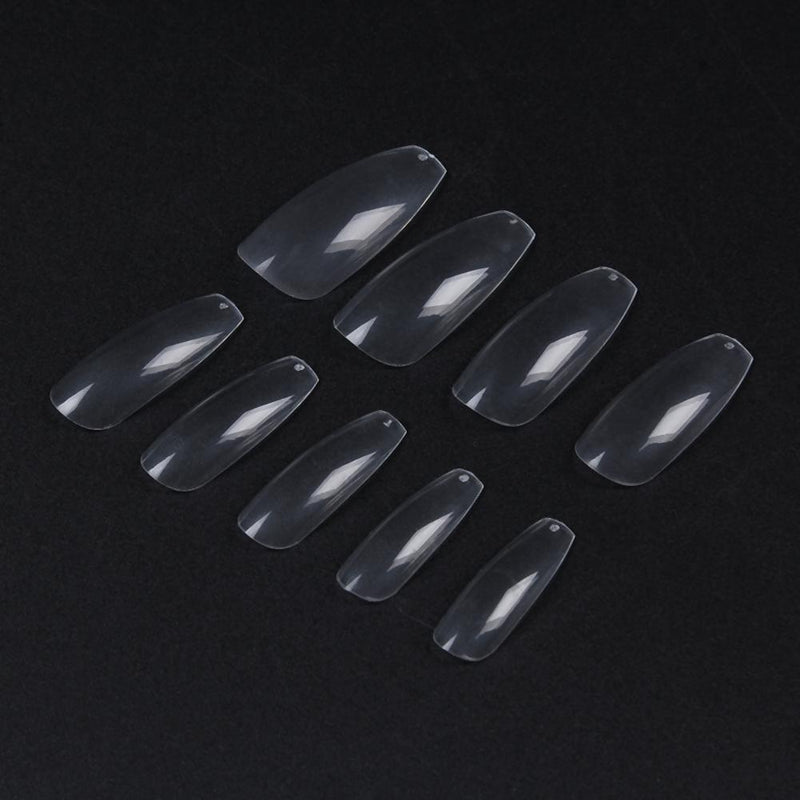500pcs Pro False Nail Tips Square Head Full Cover Clear DIY Manicure Tips