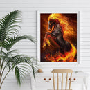 Painting By Numbers Kit DIY Fire Horse Hand Painted Canvas Oil Art Picture Newly