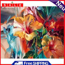 Painting By Numbers DIY Colorful Flowers Hand Painted Canvas Oil Art Picture Kit