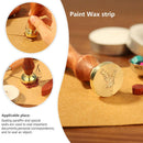 Plants Pattern Retro Sealing Stamp Wood Handle Metal Sealing Wax Stamp (B) Newly