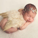 2pcs/Set 0-6M Baby Leaf Hairband Feather Angel Wings Cute Photography Props