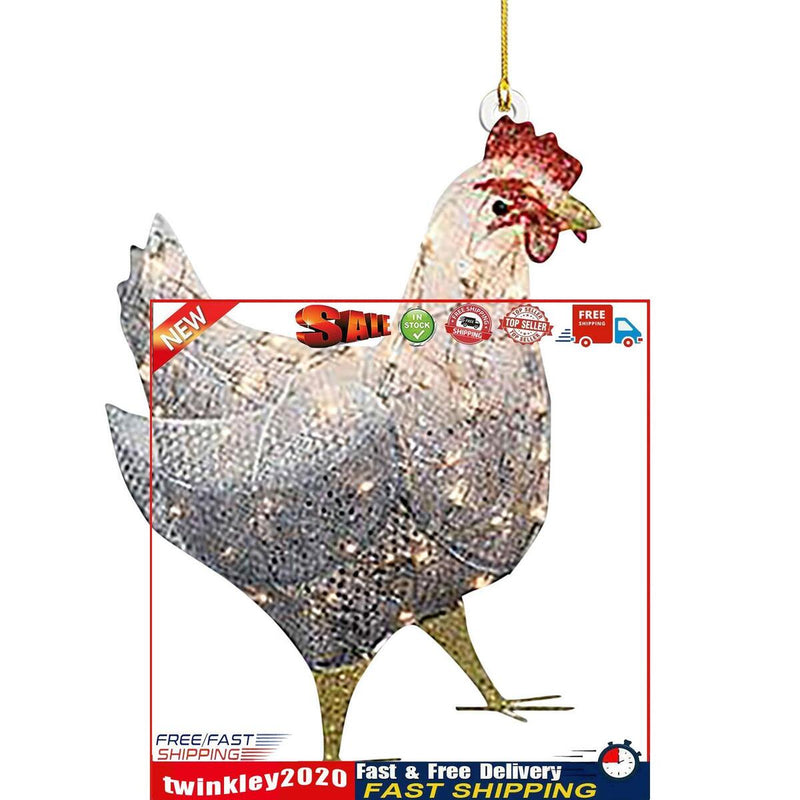 Chicken with Scarf Chicken Family Sign Christmas Tree Hanging Pendant (03) Newly