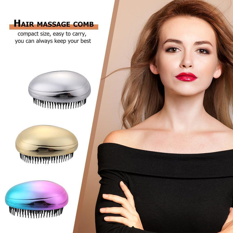 Egg Massage Comb Straight Salon Hairbrush Home Styling Tools (Multicolor)