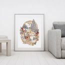 40x50cm Cross Stitch Partial Embroidery Kit Christmas Reindeer Decor Counted