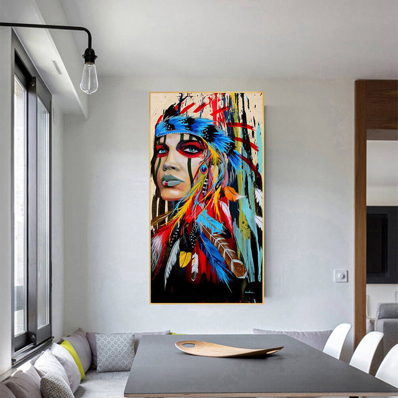 Indigenous Girl Oil Paint By Numbers Kits Canvas Picture DIY Home Decoration