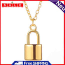Metal Lock Pendant Crystal Clavicle Chain During Necklace Statement Jewelry