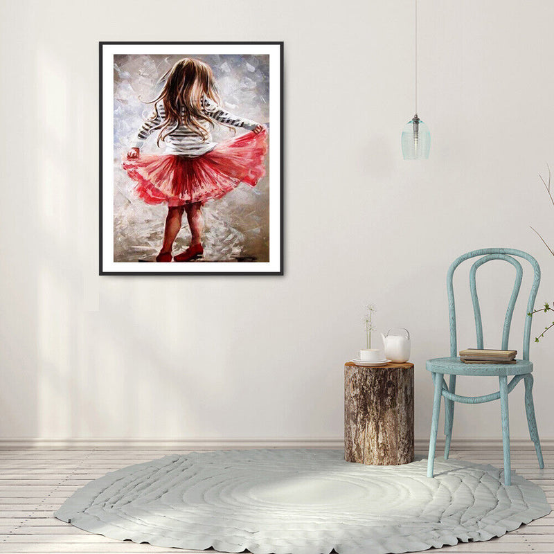 DIY Full Round Drill Diamond Painting little girlMosaic Rhinestone Art Craf