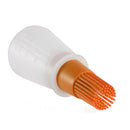 Silicone Oil Bottle with BBQ Grill Oil Brush Baking Kitchen Tools (Orange)
