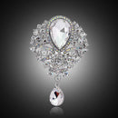 Retro Glass Pendant Brooch Rhinestone Coat Lapel Pins Badge Jewelry Women Gif
