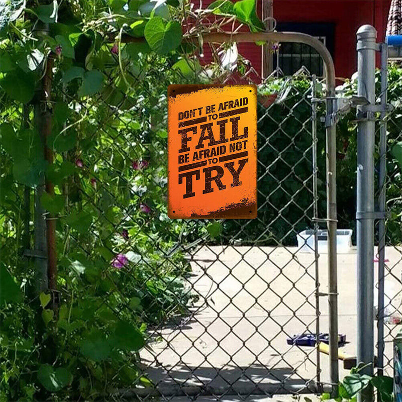 Fall Try Retro Metal Plate Tin Sign Plate for Bar Pub Club Cafe Iron Paintings