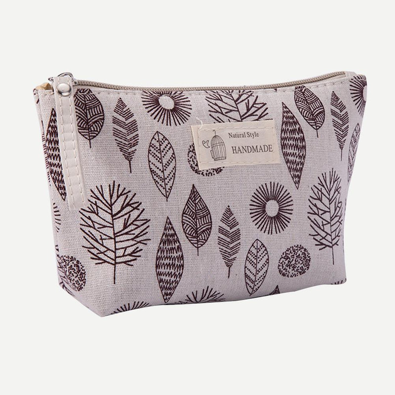 Canvas Make Up Organizer Women Cosmetic Wash Pouch Print Zipper Money Bard Bagd