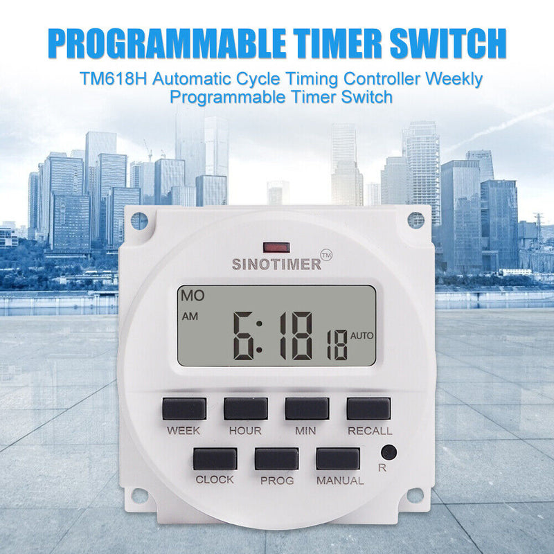 TM618H Auto Cycle Timing Controller Weekly Programmable Timer Switch (12V) Newly