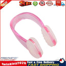 Soft Silicone Swimming Earplugs Nose Clip Diving Surfing Nose Clips (Pink) Newly