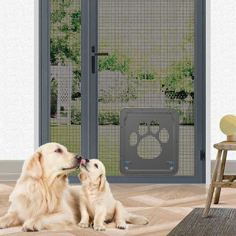 Lockable Safety Magnetic Flap Door Screen Window Gate for Dogs Cats Pet Supplies