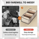 Cloth Drawer Organizer - 7-Grid Pants Storage Dividers for Jeans (Grey L)