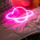 Elliptical Planet Shaped Sign Neon Lamp LED Dual Use Night Light Decor (A) Newly