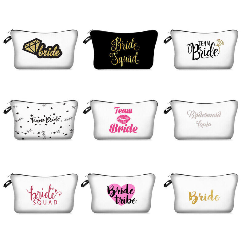 Women Gift Portable Bridal Shower Team Bride Cosmetic Bag Bridal Makeup Bags