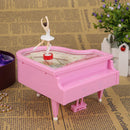 Romantic Piano Dancing Ballerina Music Box Clockwork Musical Boxes (Pink) Newly
