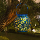 Creative Solar LED Iron Art Hollow Lantern Light Outdoor Decor Lighting Lamp