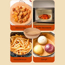 30pcs Air Fryer Steamer Paper Liners Baking Oil Paper Mat (Beige 16x4.5cm) Newly