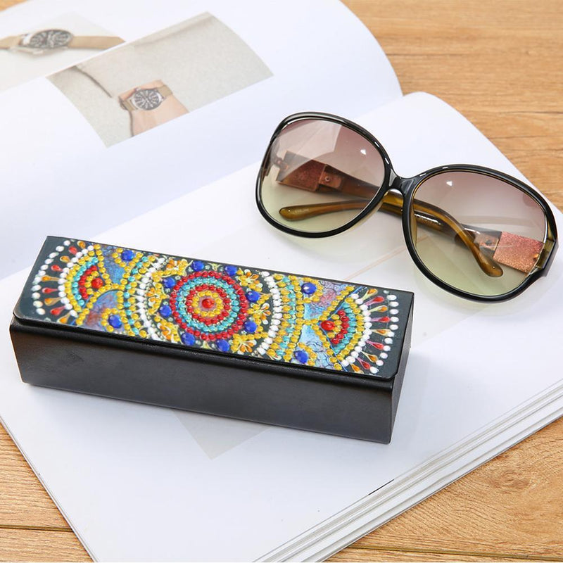 DIY Diamond Painting Sunglasses Case Portable Leather Glasses Storage Box Newly