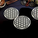 Wooden Wall Sign Slice Wood Base Flower Of Life Energy Mat Flower of Life Shape