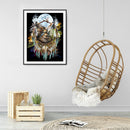 5D DIY Full Round Drill Diamond Paint Wolf Wind Chime Mosaic Rhinestone Drawing