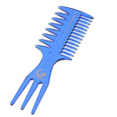 Fish Bone Shape Dyeing Combs Double Side Teeth Hair Coloring Brush (Blue)