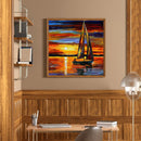 Sunset Sailboat Oil Paint By Numbers Kits Canvas Picture DIY Wall Art Craft
