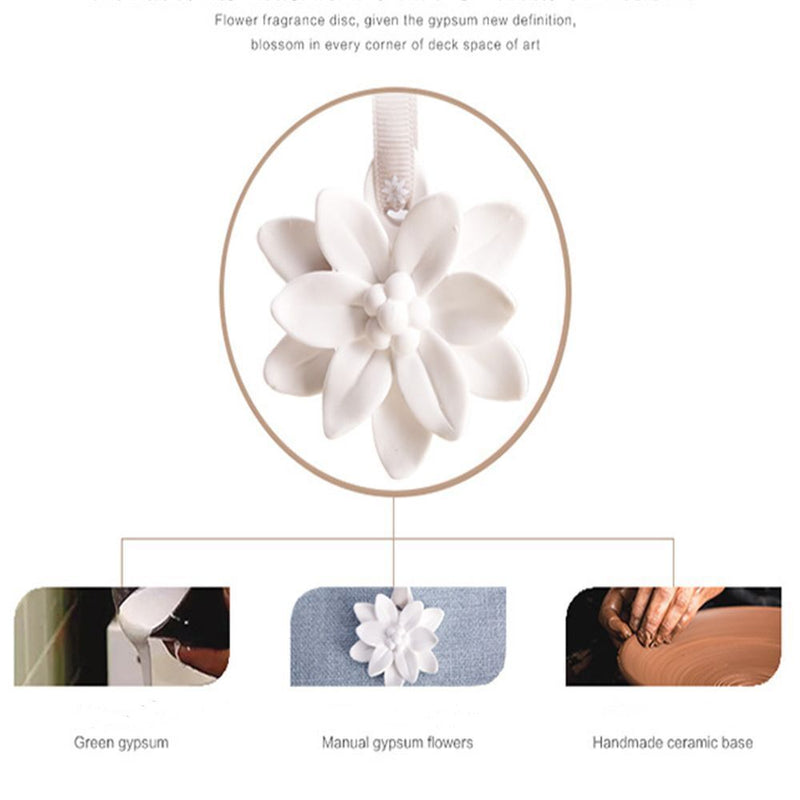 Decoration Plaster Flower Pendant Car Accessories Hanging Ornament For Car