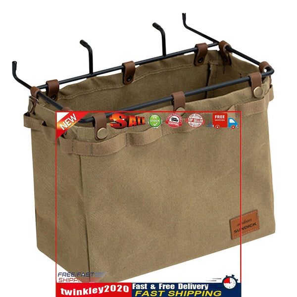 Camping Table Side Storage Bag Multifunction Canvas Bag with Hook (Khaki) Newly