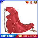 Women Cartoon Dinosaur Shoulder Bag Rivet PU Leather Crossbody Bags (Red)
