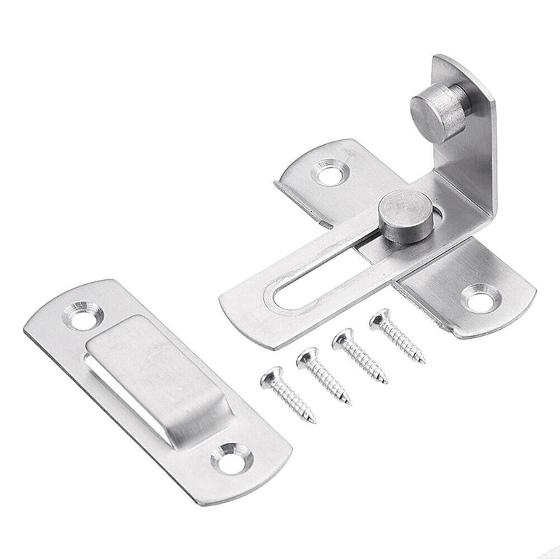 Stainless Steel Sliding Door Bolt Right Angle Home Safety Gate Bolt Lock Newly