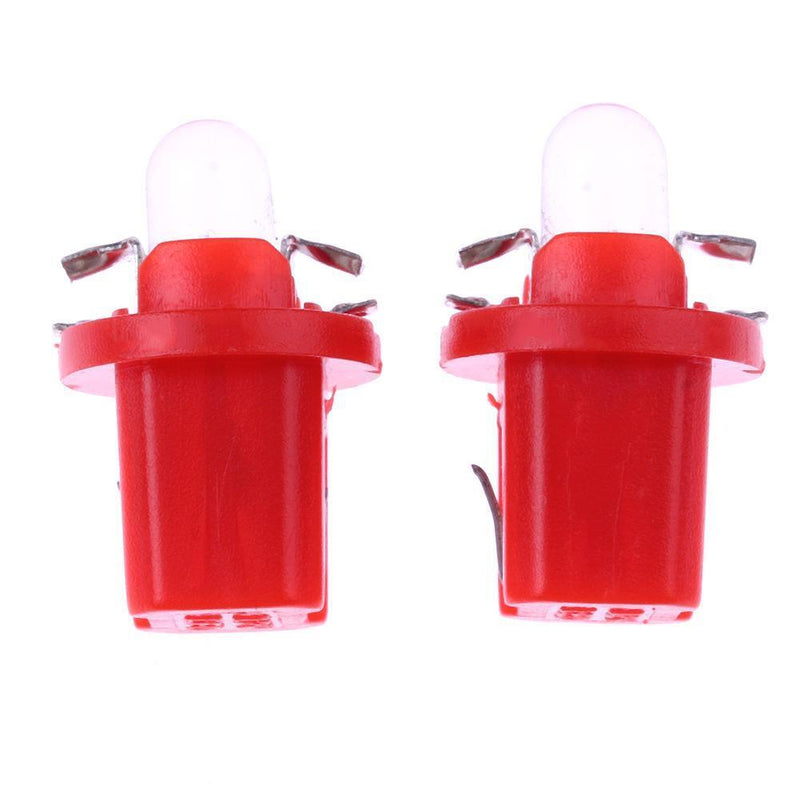 10pcs T5 B8.5D 5050 SMD LED Car Instrument Dashboard Light Bulbs (Red) Newly