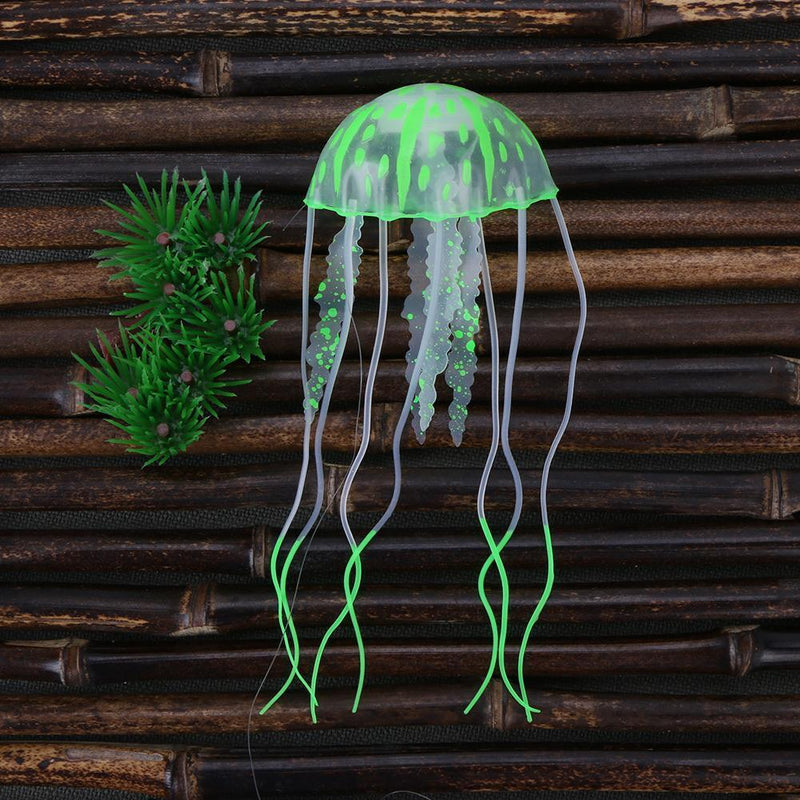 Simulation Artificial Jellyfish Glowing Aquarium Fish Tank Decor(Green)