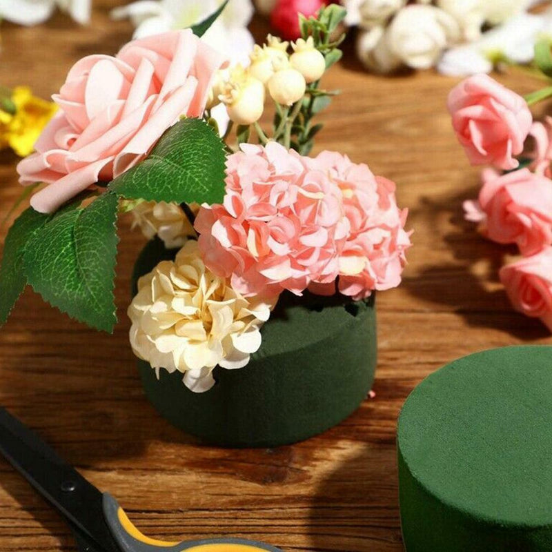 Green Round Wet Floral Foam Flower Arrangement Kit with Bowl for WeddingS NEU
