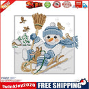 Partial Cross Stitch 11CT Sleigh Snowman Counted Embroidery DIY Needlework