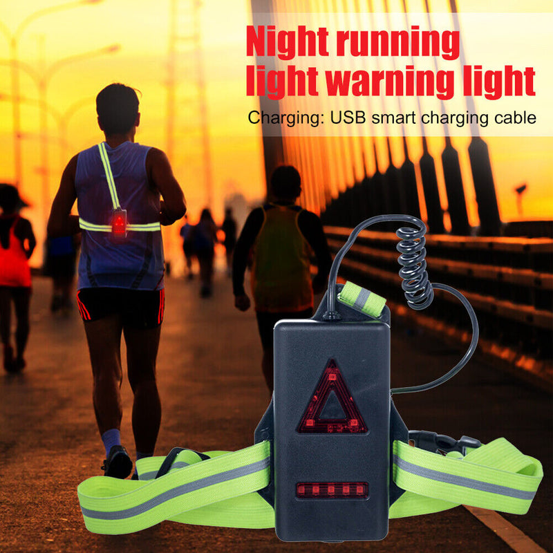 LED Running Light USB Waterproof for Jogging Hiking Safety Warning Chest Lamp