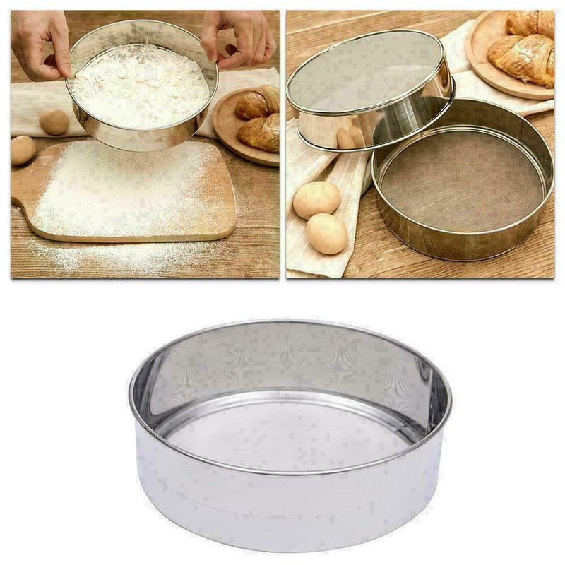 Steel Flour Sifting Sifter Sieve Strainer Making HOT Baking S0P2 S3V7 Tools B0O7