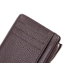 Women Simple Leather Coin Purse Zipper Litchi Pattern Business Men Card Holde