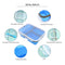 1350ml Silicone Rectangle Lunch Box Collapsible Bento Folding Bowl (Blue) Newly