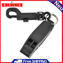 Dual Frequency Emergency Whistle with Hook Portable Rescue Whistle (Black)