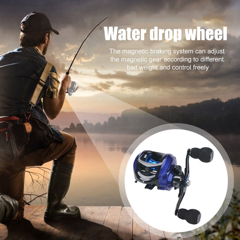 7.2/1 Metal Low Profile Baitcasting Fishing Reel 17+1 Fishing Tackle Accessories